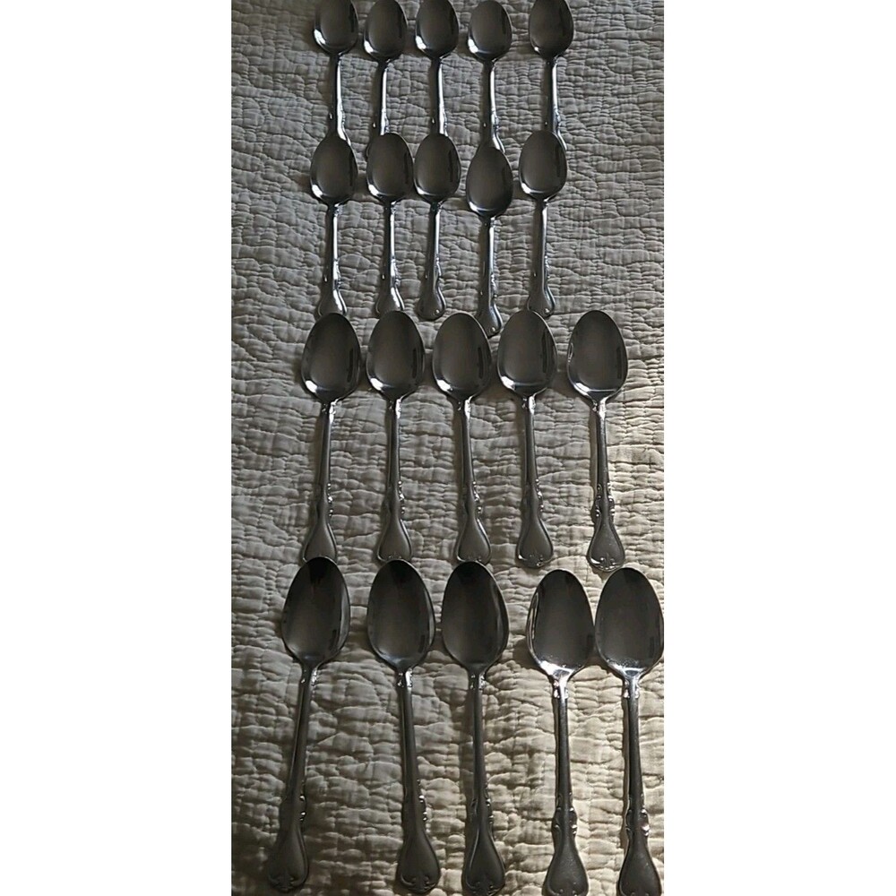 20 CAMBRIDGE STAINLESS STEEL JESSICA DINNER Small & Large Spoons
